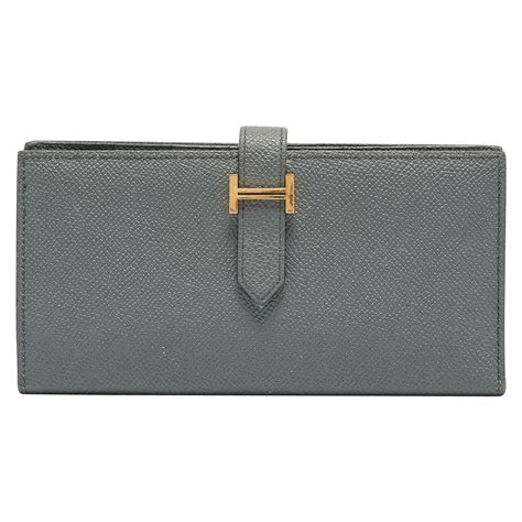 Hermes Vert Amande Epsom Leather Bearn Gusset Wallet